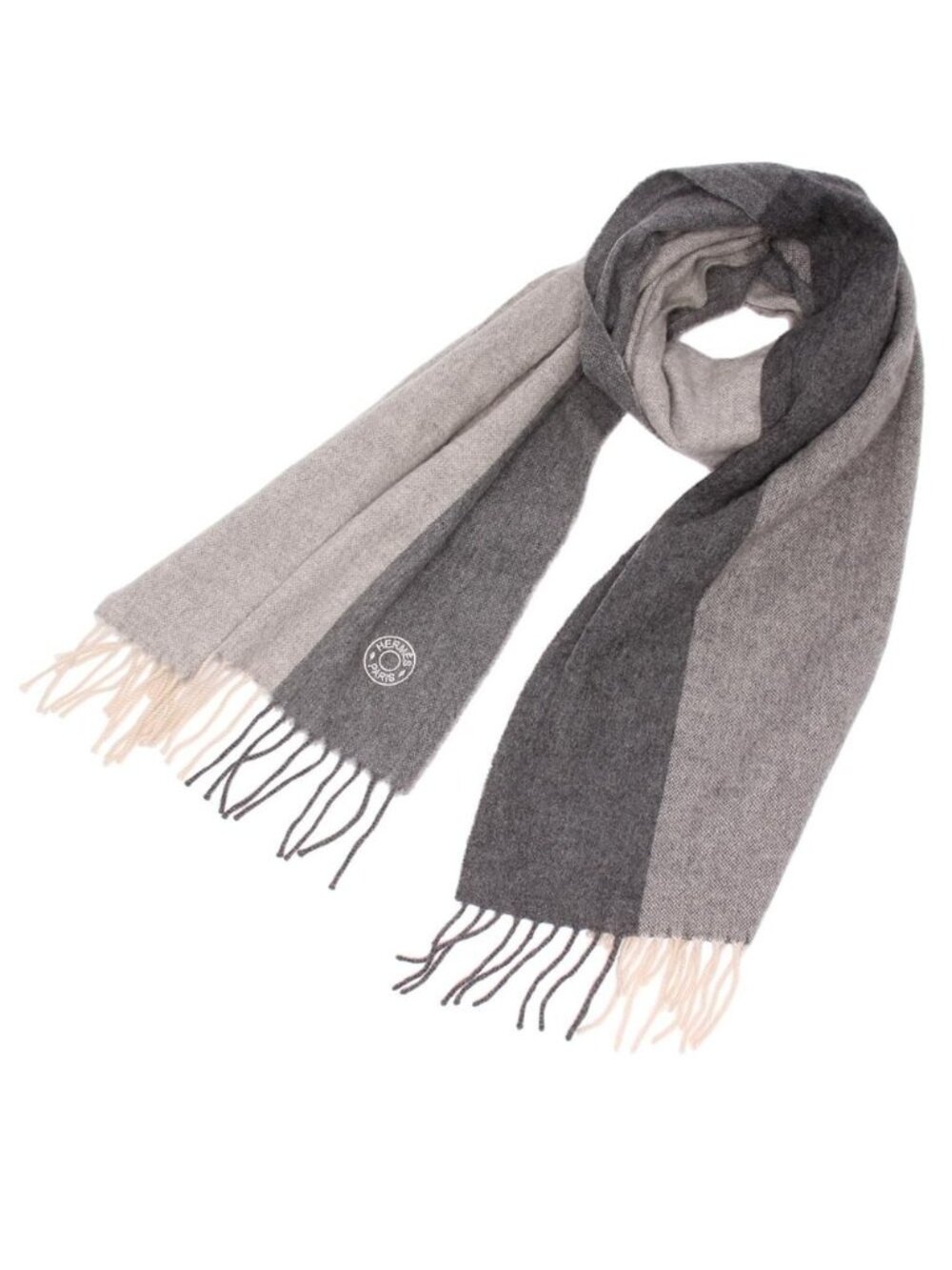 Hermes Scarf Cashmere Scarves Gray - Picture 1 of 8